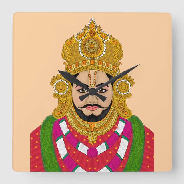 Horloge Carrée Khatu Shyam Ji Wall Clock (Recto)