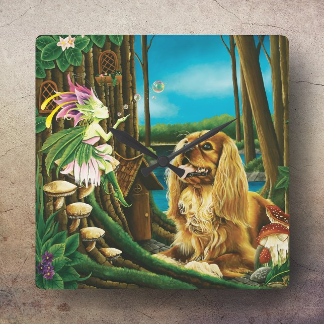 Horloge Carrée King Charles Spaniel (Créateur téléchargé)