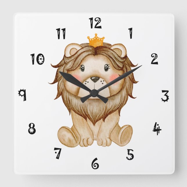 Horloge Carrée King Lion Face Wall Clock (Recto)