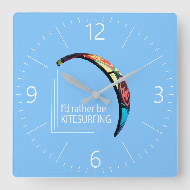 Horloge Carrée Kitesurf (Recto)