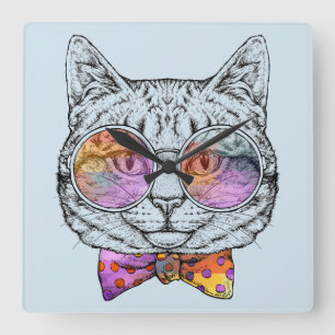 Horloge Carrée Kitty sage KAT