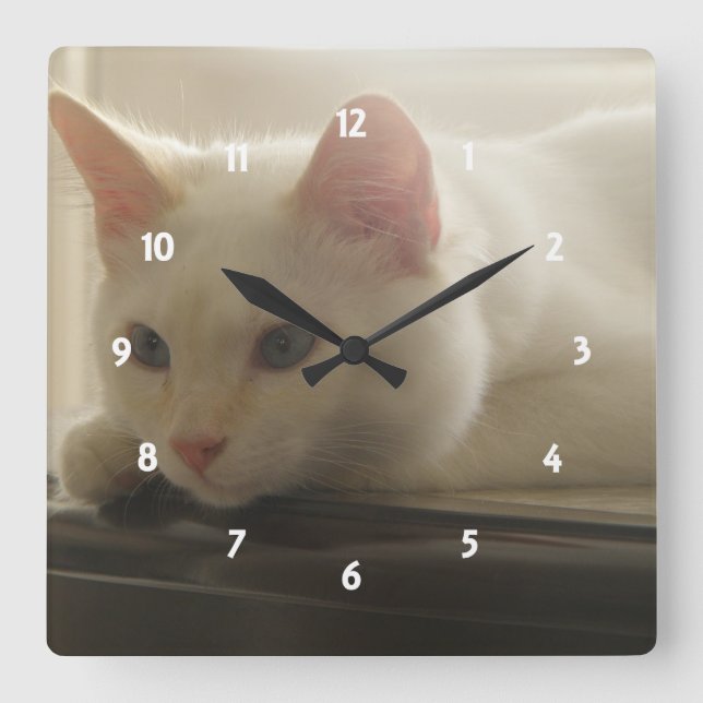 Horloge Carrée Kitty Wall Clock (Recto)