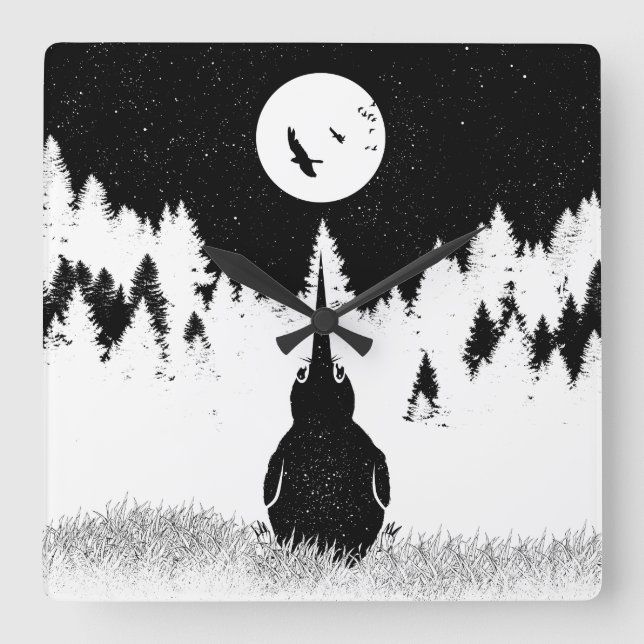 Horloge Carrée Kiwi Flightless (Recto)