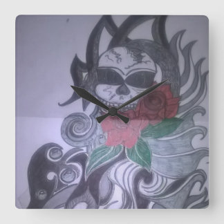 Horloge Carrée klok print van tattoo ontwerp btje