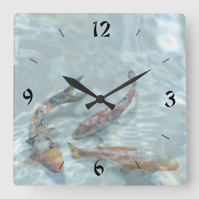 Horloge Carrée Koi Pond (Recto)