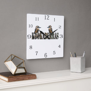 Horloge Carrée Kookaburras Est Le Mot Fabriqué Avec Kookaburras,