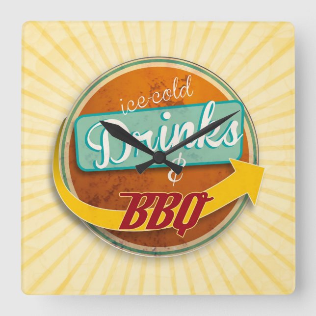 Horloge Carrée Küchenuhr im 50er-Jahre-Style (Recto)