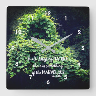 Horloge Carrée La Beauté Dans La Nature Vine Citation Inspirante