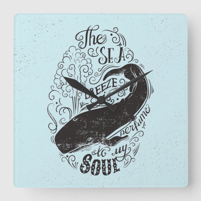 Horloge Carrée La Brise De Mer Est Un Parfum (Recto)