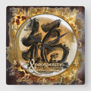 Horloge Carrée LA CONNEXION DE PROSPÉRITÉ : Art de Fengshui
