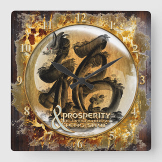 Horloge Carrée LA CONNEXION DE PROSPÉRITÉ : Art de Fengshui