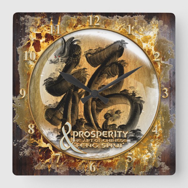 Horloge Carrée LA CONNEXION DE PROSPÉRITÉ : Art de Fengshui (Recto)