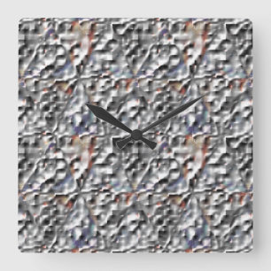Horloge Carrée La couleur grise cachée de la mosaïque carré à tri