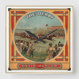 Horloge Carrée La course de chevaux Vintages Derby David Dunlop