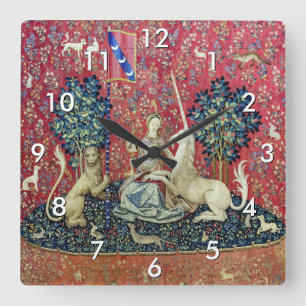 Horloge Carrée La Dame et la licorne, Vue