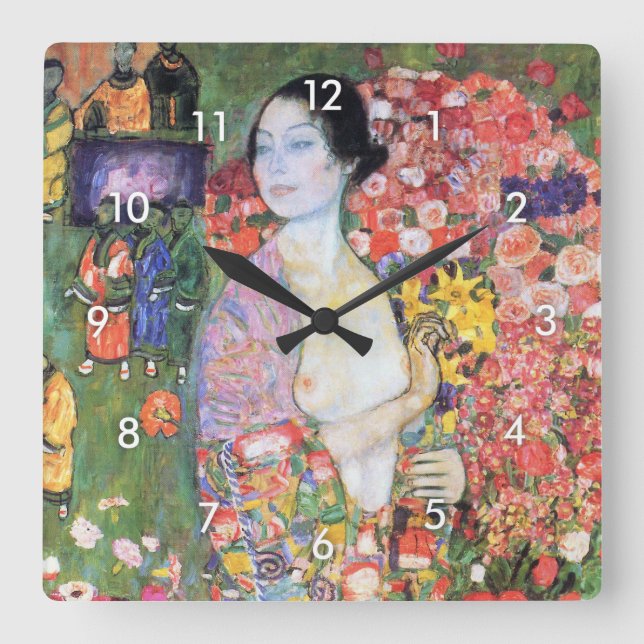 Horloge Carrée La danseuse, Gustav Klimt (Recto)