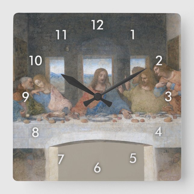 Horloge Carrée La Dernière Cène, Léonard de Vinci (Recto)