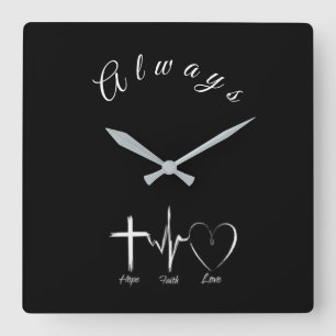 HORLOGE CARRÉE ****LA FOI ET L'AMOUR DE L'ESPOIR**** FERMETURE