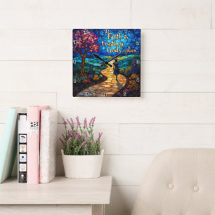 Horloge Carrée La foi fait confiance au plan de Dieu.Proverbes 3: