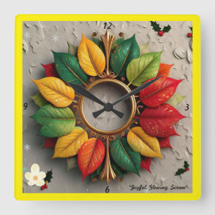 Horloge Carrée "La joie festive d'hiver"