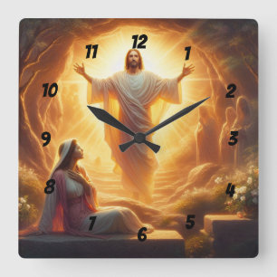 Horloge Carrée La Lumière de la Résurrection : Jésus-Christ se lè