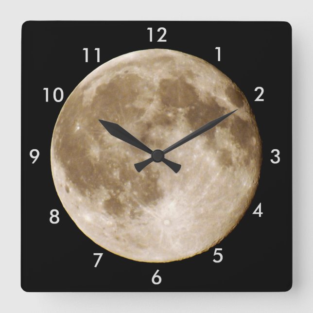 Horloge Carrée La lune est-elle faite de fromage ? (Recto)