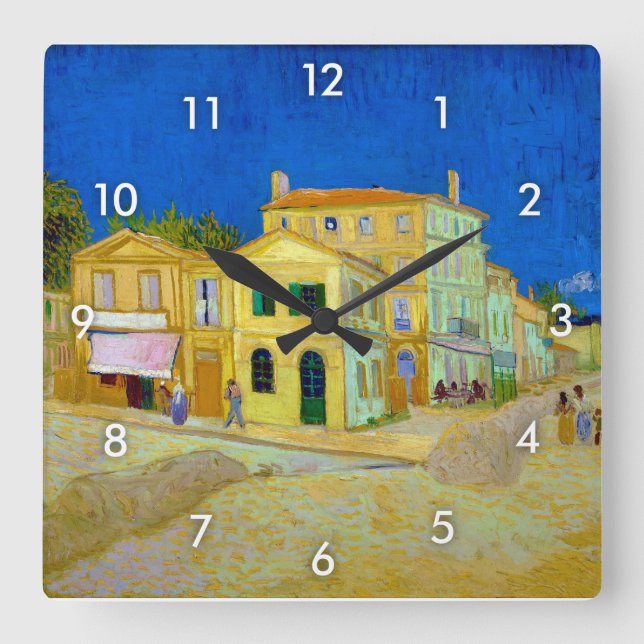 Horloge Carrée La Maison Jaune, Van Gogh (Recto)