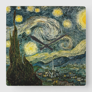 Horloge Carrée La nuit étoilée de Vincent van Gogh (1889)