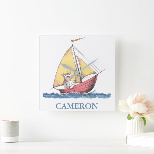 Horloge Carrée Là où les Choses Sauvages Sont | Max à la voile (Maison)