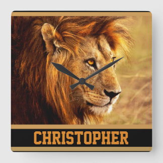 Horloge Carrée La photo Noble Lion
