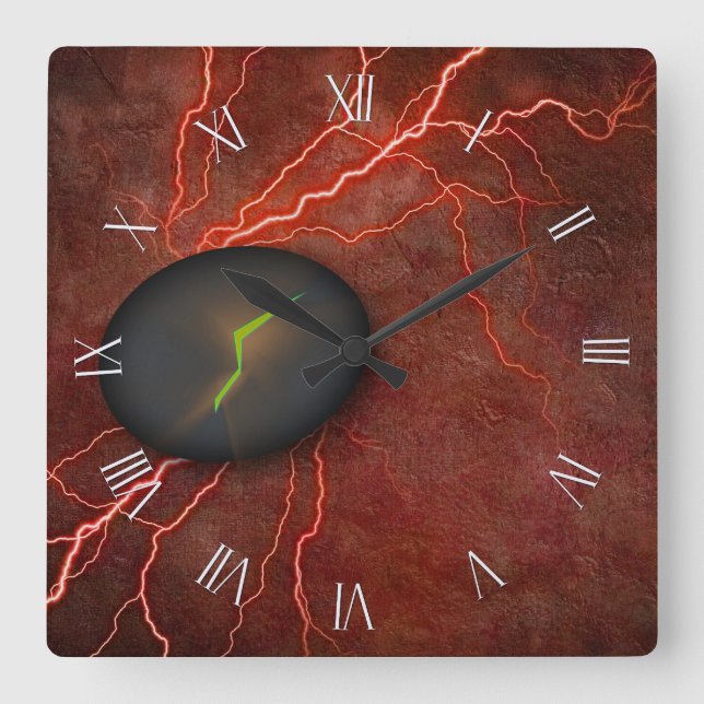 Horloge Carrée La Pierre fissurée Émet De La Lumière (Recto)