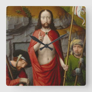 Horloge Carrée La résurrection, avec les pèlerins d'Emmaus