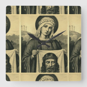 Horloge Carrée La Sainte Face De Jésus