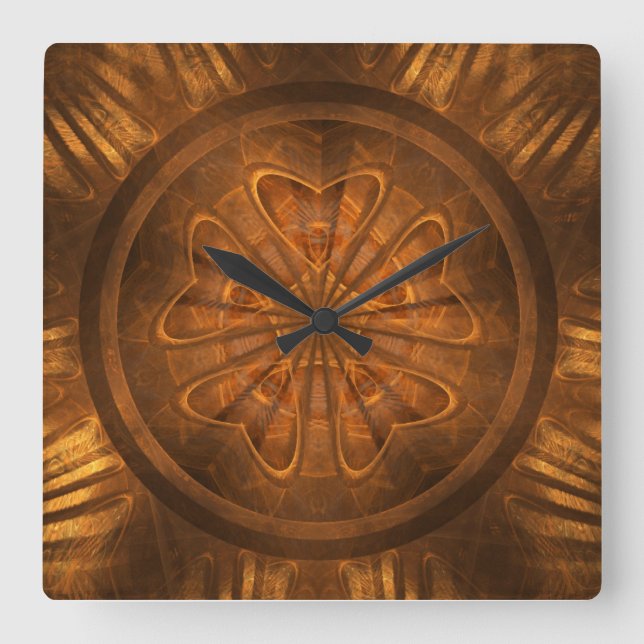 Horloge Carrée La sculpture sur bois (Recto)