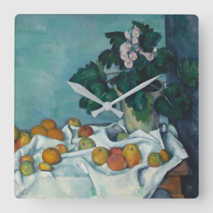 Horloge Carrée La vie de Paul Cezanne   toujours avec des pommes