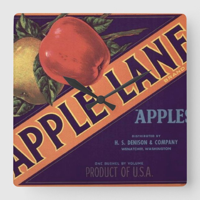 Horloge Carrée Label Crate d'Apple Lane (Recto)