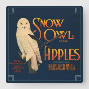 Horloge Carrée Label Crate Fruit 