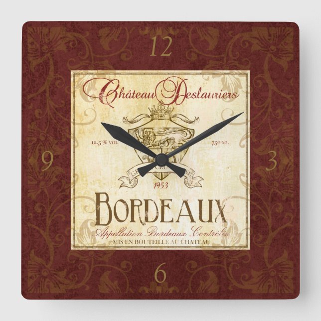 Horloge Carrée Label Wall Clock (Recto)