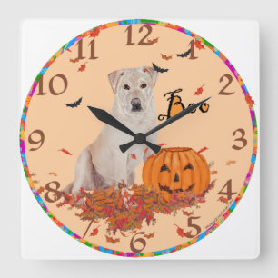 Horloge Carrée Labrador Retriever Jaune Boo!
