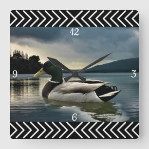 Horloge Carrée Lac Canard colvert