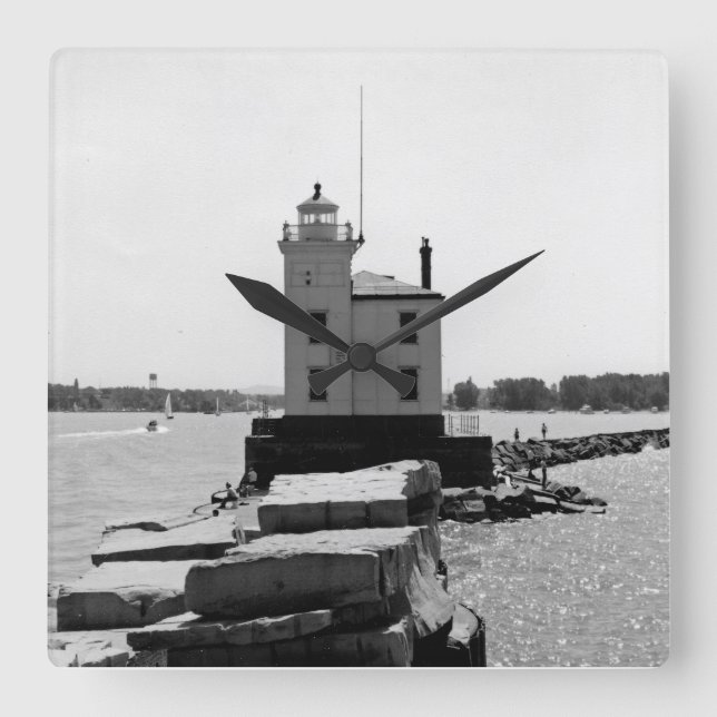 Horloge Carrée Lac Erie Lighthouse (Recto)