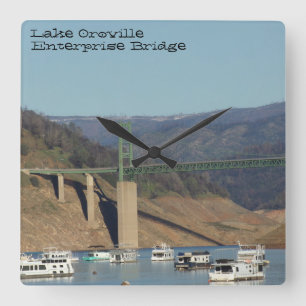 Horloge Carrée Lac Oroville & Enterprise Bridge photo à l'horloge