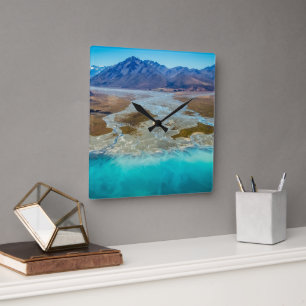 Horloge Carrée Lac Tekapo et Alpes du Sud, Nouvelle-Zélande