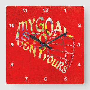 Horloge Carrée Lacrosse Goalie Mask Word Art Clock