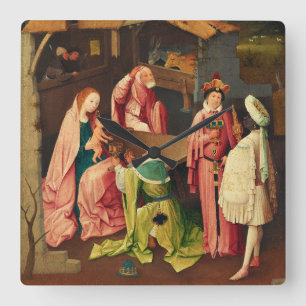 Horloge Carrée L'Adoration des mages par Jérôme Bosch