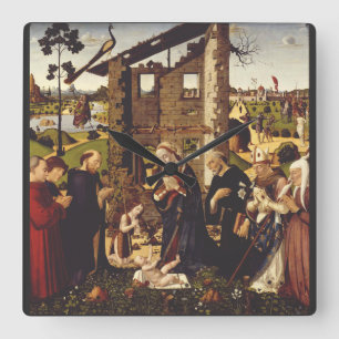 Horloge Carrée L'Adoration par Biagio d'Antonio Art Médiéval