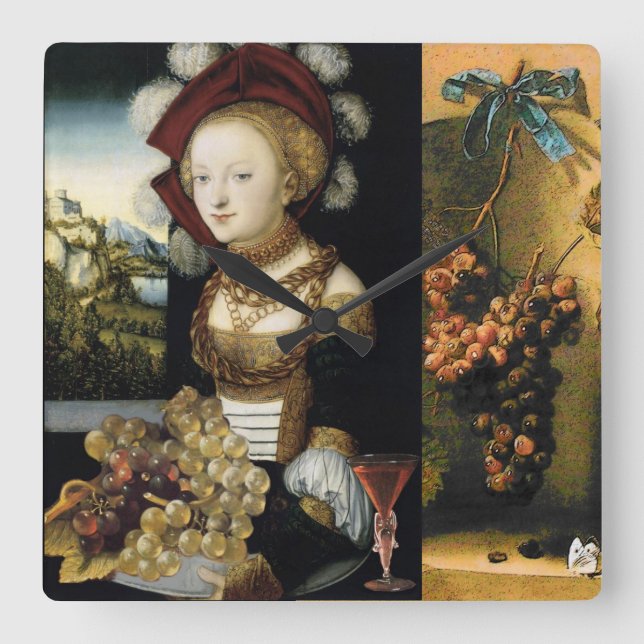 HORLOGE CARRÉE LADY, GRAPES, GRAPE ANTIQUE VINEYARD WINE TASTING (Recto)