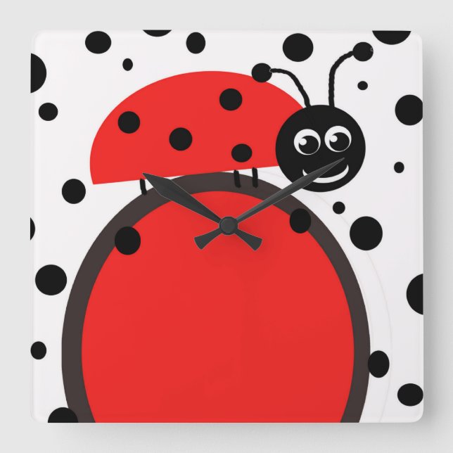Horloge Carrée Ladybug Wall (Recto)