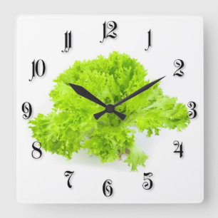 Horloge Carrée Laitue verte