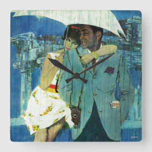 Horloge Carrée L'amour arrive à Miss Lucas